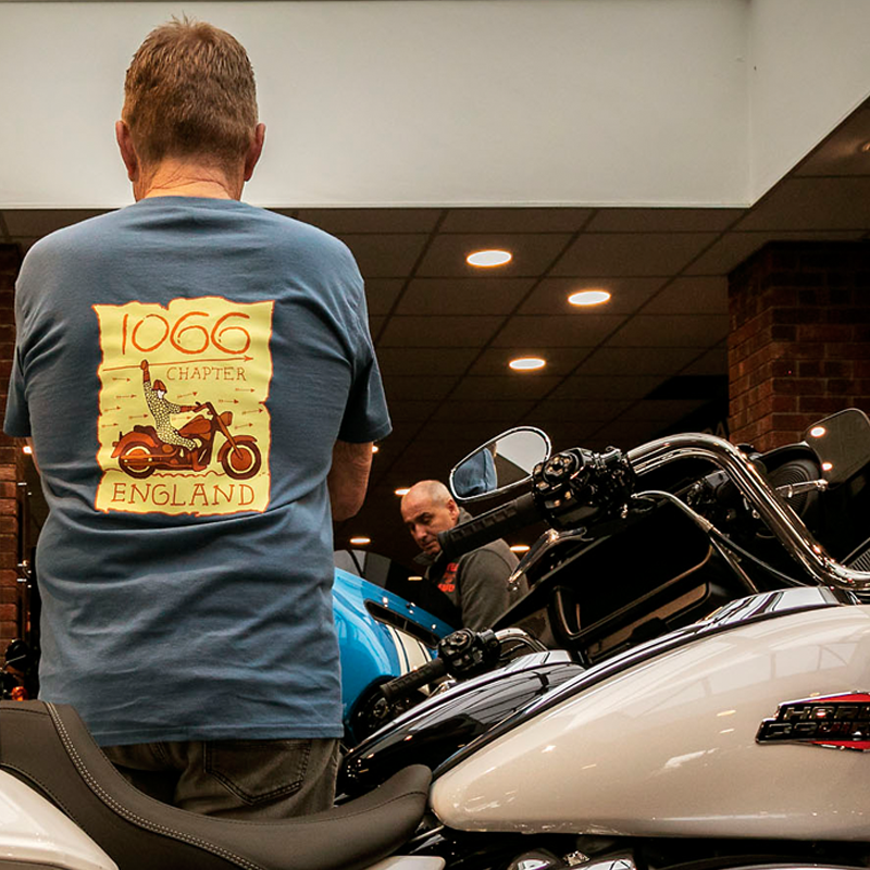 1066 Harley blue tee